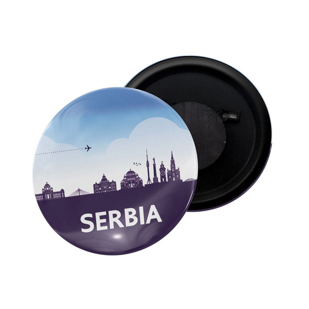dhcrafts Fridge Magnet Multicolor Balkans Serbia Glossy Finish Design Pack of 1 (58mm)